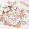 Adorable hand-drawn cat and bowl stickers in a box for DIY journal decoration - A Bowl of Cats