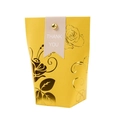 Elegant yellow wedding favor box with gold floral foil and pink Thank You label - Gold Stamping Floral Pattern Pocket Box - Yellow
