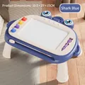 Blue crab-shaped magnetic drawing board for toddlers with colorful stamps and stand - Large Shark Themed Board With Legs - Blue