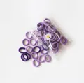 Purple high-elastic seamless hair ties set in a daisy patterned zipper pouch bag - 50Pcs/Bag / Purple Series