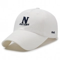 Berretto da baseball bianco con ricamo della lettera N blu e design casual in cotone - Regolabile / Bianco