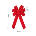 Grand nœud de Noël en velours rouge avec bordure dorée, dimensions 50x27 cm - Bord Surjeté Noeud à 10 Oreilles / 50cm x 27cm