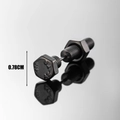 Orecchino a vite in acciaio inossidabile nero stile punk con incisione A2-70 di qualità - Stile Bullone e Dado (S346)