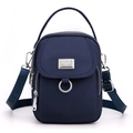 Navy blue nylon crossbody bag with adjustable CHIBAO strap and multi-compartment design - Sapphire Blue