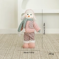 Poupée en peluche bonhomme de neige rose tricotée, 35x20 cm, décor de Noël créatif - Debout-Bonhomme de Neige