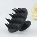 Spazzola massaggiante per cuoio capelluto in silicone nero con 19 punte per lavaggio capelli - Nero
