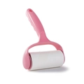 Roze pluizenroller voor dierenharen met ergonomisch handvat en spiraalvormig plakpapier - Roze Handgreep + 1 Roller 30 Vellen