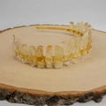 Couronne wicca faite main avec cristaux naturels jaunes sur un bandeau doré fin - Style Couronne Lune Cristal Brut Doré (13)