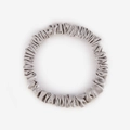 Elegant 100% mulberry silk scrunchie in classic grey with premium satin shine - 1cm/19 Momme / Premium Grey