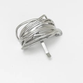 Close-up of silver irregular wire bird nest ponytail hook hair accessory in minimalist style - Silver