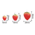 Detailed size comparison of three resin strawberry pendants for DIY jewelry making - Large 36*28mm