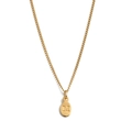 Golden stainless steel letter M pendant for DIY jewelry on a white background - Necklace + Pendant M