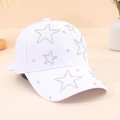 Berretto da baseball bianco da donna con stelle di strass colorate alla moda - Taglia unica / Bianco