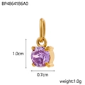Detailed view of cubic zircon pendant with size measurements and 1.0cm height specs - Light Purple Zircon Pendant