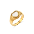 18K vergoldeter geflochtener Ring mit herzförmigem weißem Zirkonia-Inlay-Design - US 6 / Weiß