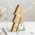 Christmas wooden Santa Claus tabletop ornament with tree pattern 15cm height - Green Santa Claus Small Building Block