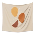 Dettaglio di un arazzo bohémien con forme geometriche astratte e motivi di foglie d'arte - 73X95CM (Tessuto spazzolato) / Arancia