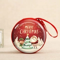 Red Santa Claus Christmas coin purse with festive illustration and portable strap - Christmas Style 7