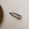 Minimalist silver geometric metal hair clip with a polished finish for women - Small Triangle