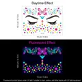 Tatuaggi viso neon farfalla e fiori con effetto fluorescente per festival musicali - FA-012