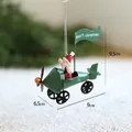 Addobbo natalizio in ferro con Babbo Natale che guida un aereo ad elica verde - Aereo di Babbo Natale Verde