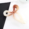 Gradient amber to cream butterfly hair claw clip with a large resin bow design - White Coffee