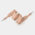 Adjustable wide leather bag strap in nude pink with silver metal hardware and lobster clasps - Pink With Silver Buckle