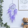 Acchiappasogni unicorno viola pastello con piume morbide e doppio anello per bambini - Unicorno Viola (Senza Luce)