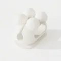 Minimalist matte white silicone cable organizer for desk power cord management - Upgraded KS07 / White