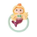 Cartoon mermaid hair tie with mint green band and glittery purple resin tail - MT3119 Purple Red Tail Mermaid