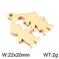 Gold stainless steel couple pendant with kissing cartoon figures for DIY necklaces - Gold Style 3 (KLJ2350-Z)