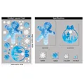 Blue watercolor gingerbread man and snowflake Christmas window static stickers 20x30cm - BQ409 Gingerbread Man