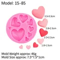 Pink heart-shaped silicone mold with 9 compartments for chocolate fondant and DIY crafts - Multi-Hole Heart Style (15-85) / Pink