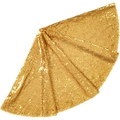 Sparkling gold sequin Christmas tree skirt base decoration with round sequins - 60CM / Gold