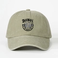 Washed green cotton baseball cap with vintage Deebo's bike rentals logo and adjustable strap - One Size / Light Khaki