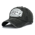 Casquette de baseball gris anthracite délavé avec broderie vintage Aero New York - Réglable / Noir