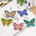 DIY diamond painting keychains featuring five colorful butterfly shapes with shiny rhinestones - QC008 Dreamy Butterfly (5pcs) Double-sided