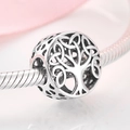 S925 sterling zilveren Levensboom bedel met hol ontwerp op een slangenarmband - Bal Keltische Knoop Levensboom