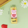 Cute pink bear party candle with party hat and red heart for cake decoration - Cuddle Bear Pink Candle