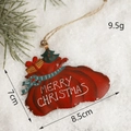 Pendaglio natalizio a forma di sacchetto rosso in metallo con mini albero e pacchetto - Pendaglio Sacchetto Regalo in Ferro