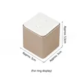 Champagne gold cube ring display stand with white leather top, 5.5cm height - Rounded Ring Holder Large (White & Champagne)