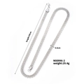 Dettagli della collana a catena intrecciata argento con dimensioni e info modello - Stile Argento (N00996-2)