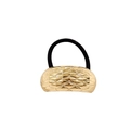 Elegant gold diamond pattern alloy hair tie with a durable black elastic band - Rhombic Grid 5.2cm / Gold
