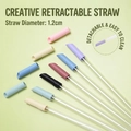 Reusable Tritan telescopic straw in various colors with a 1.2cm diameter and detachable design - Multicolor