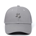 Detailed close-up of astronaut embroidery on a dark grey cotton twill baseball cap - Adjustable / Gray