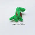 Cute green dinosaur plush brooch accessory, 7.5cm tall mini T-Rex doll for bags - Green Dinosaur (Back Opening)