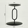 Minimalist matte black metal candle holder with 10cm height and round base decoration - Small / Black