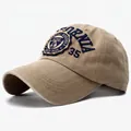 Khaki retro baseball cap with California embroidery and vintage patch detail - CALIFORNIA 1935 Style / Khaki