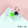 Cute transparent popsicle keychain with strawberry pieces and green base, size 6.5x3x2cm - Mulberry