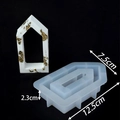 Moule en silicone maison de Pâques avec pièce en plâtre blanc et flocons dorés - Maison Creuse-Petit
